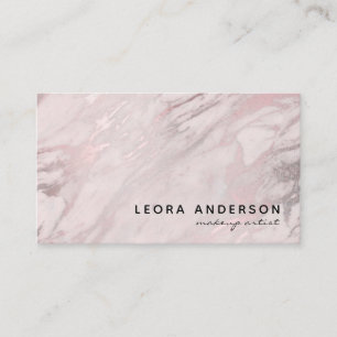 Carte De Visite Marbre rose d'or de maquilleur à la mode