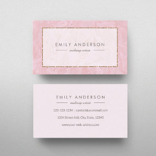 Carte De Visite Marbre rose et or
