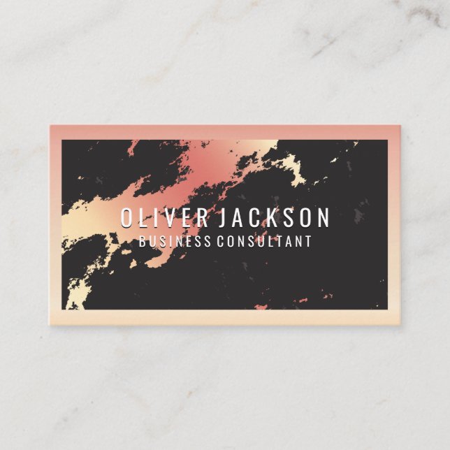 Carte De Visite Marbre Rose Gold | Bordure (Devant)