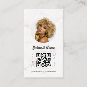 Carte De Visite Marbre Rose Gold Élégant des Médias Sociaux