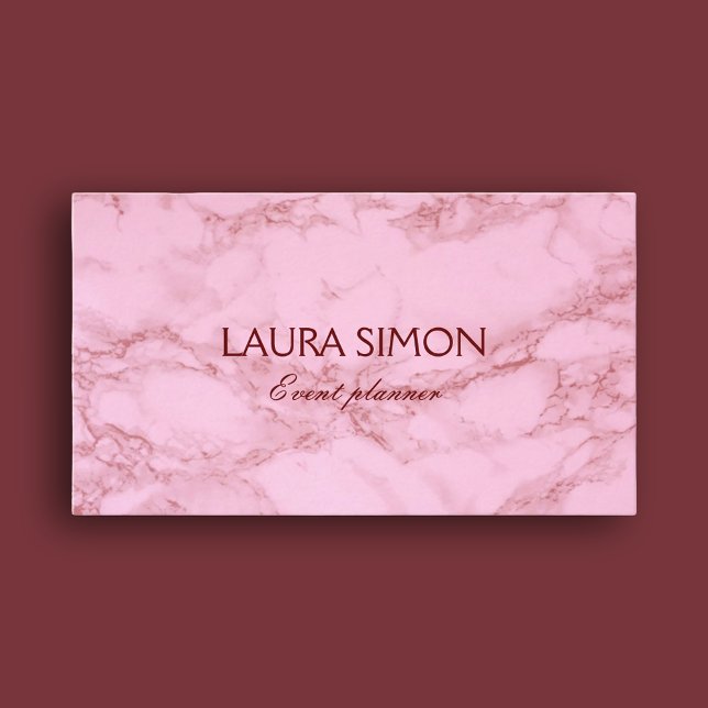 Carte De Visite Marbre rose professionnel moderne (Chic and minimalist design - rose marble business card)