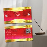 Marbre rouge classique Bordures or brillant Logo C
