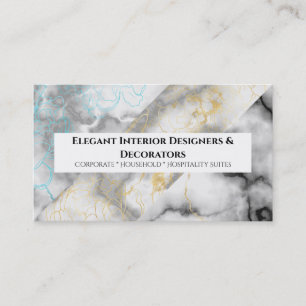 Carte De Visite Marbre tendance à l'air doré bleu granit résine