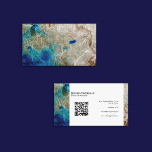 Carte De Visite Marbre Turquoise Abstrait Moderne Grunge Élégant