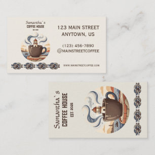 Carte De Visite Marchandises de café côtier vintage personnalisé