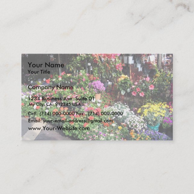 Carte De Visite Marché Aux Fleurs À Nice En France (Devant)