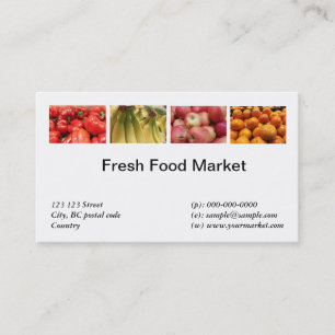 Carte De Visite Marché d'aliments frais, de fruits et de légumes