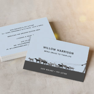Carte De Visite Marche de Chien Silhouette moderne
