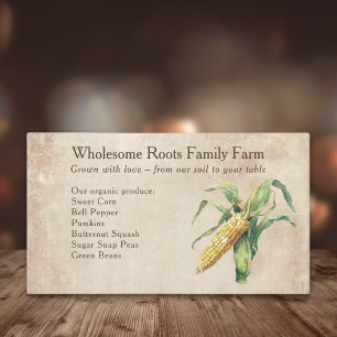 Carte De Visite marché rustique des fermiers d'aquarelle, fermier 