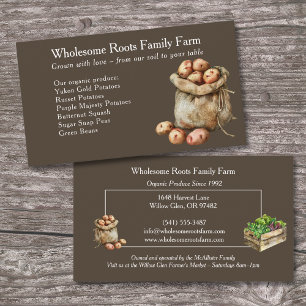 Carte De Visite marché rustique des producteurs d'aquarelle, produ