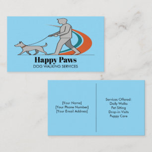 Carte de visite marcheur de chiens minimaliste per
