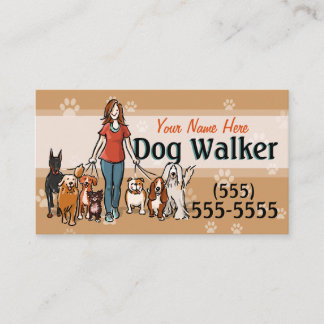 Carte De Visite Marcheur de marche de chien de chien formant la