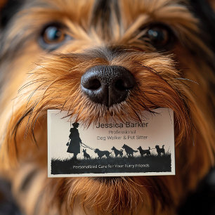 Carte De Visite Marcheuse vintage de chien en silhouette