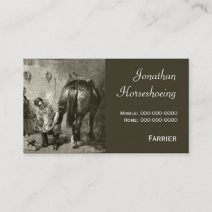 Carte De Visite Maréchal-ferrant adaptant une chaussure chaude