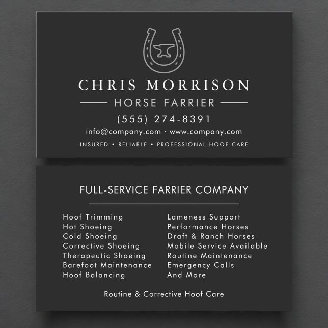 Carte De Visite Maréchalerie de chevaux  (Créateur téléchargé)