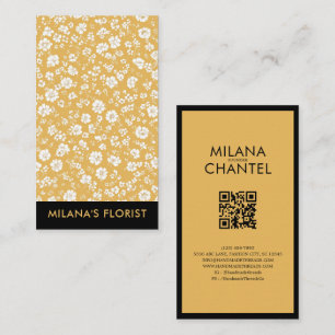 Carte De Visite Margarita Jaune Fleuriste Fleur Moderne Tendance