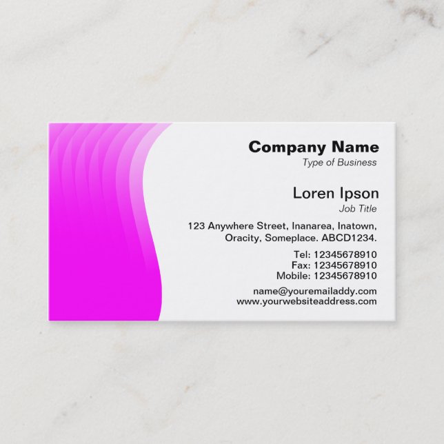 Carte De Visite Marge en vague - Magenta (Devant)