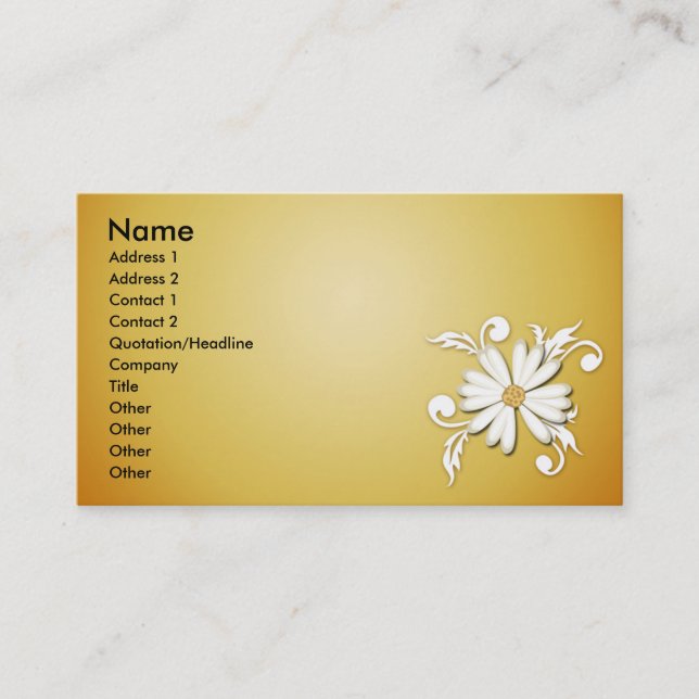 Carte De Visite Marguerite de soleil (Devant)
