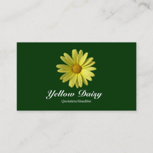 Carte De Visite Marguerite Jaune - Vert foncé