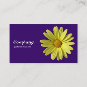 Carte De Visite Marguerite Jaune - Violet profond