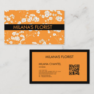 Carte De Visite Marguerite Orange Fleuriste Fleur Moderne Tendance