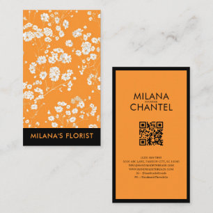 Carte De Visite Marguerite Orange Fleuriste Fleur Moderne Tendance
