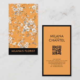 Carte De Visite Marguerite Orange Fleuriste Fleur Moderne Tendance