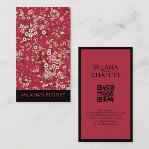 Carte De Visite Marguerite Rouge Fleuriste Moderne Tendance