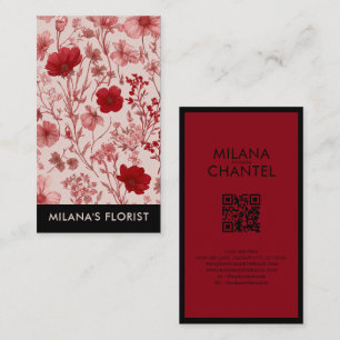 Carte De Visite Marguerite Rouge Fleuriste Moderne Tendance