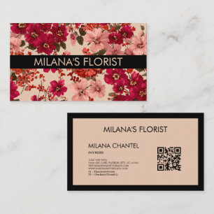 Carte De Visite Marguerite Rouge Fleuriste Moderne Tendance 