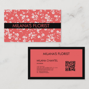Carte De Visite Marguerite Rouge Fleuriste Moderne Tendance