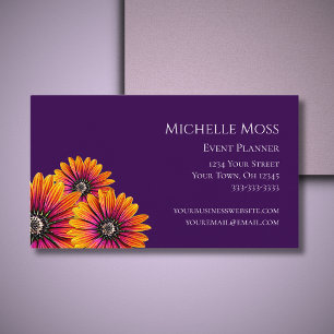 Carte De Visite Marguerites botaniques Whimsical Boho Purple