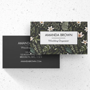 Carte De Visite Mariage à motif floral aquarelle moderne