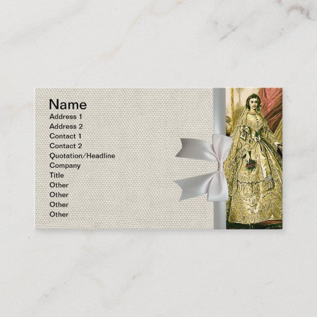 Carte De Visite Mariage Antique de la Mariée (Devant)