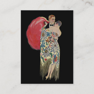 Carte De Visite Mariage Art Déco Vintage, Jeunes Mariés Dançant