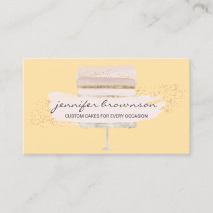 Carte De Visite Mariage Cake Logo Occasion Party Sweet jaune