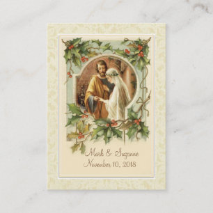 Carte De Visite Mariage catholique de Noël Mary Joseph Holy Card