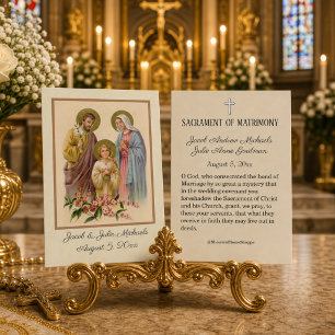 Carte De Visite Mariage catholique Favoriser la Sainte Famille Car