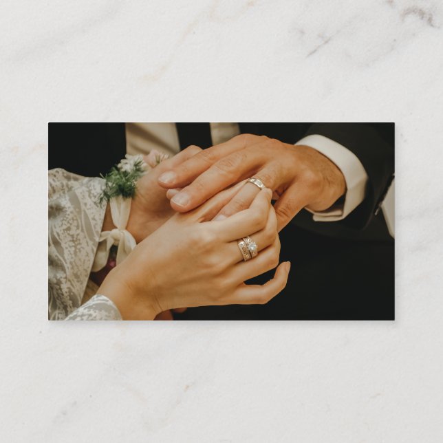 Carte de visite, Mariage Celebré élégant et simple (Dos)