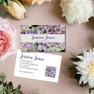 Carte De Visite Mariage célébré Simple Mauve Floral