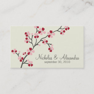 Carte de visite Mariage de cerisier en fleurs (rou
