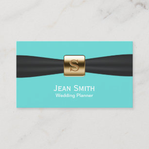 Carte De Visite Mariage de ruban noir Turquoise Planification des