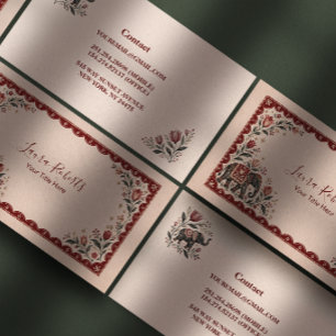 Carte De Visite Mariage d'éléphant folklorique de Bourgogne