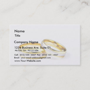 Carte De Visite Mariage D'Or Sur Arrière - plan Blanc