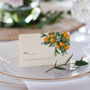 Carte De Visite Mariage en fleurs orange Tangerine