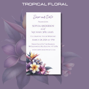 Carte De Visite Mariage floral tropical-Enregistrer la date-