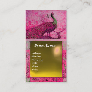 Carte De Visite MARIAGE LOVE PEACOCK MONOGRAM rose jaune topaz