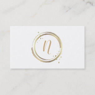 Carte De Visite Mariage Minimaliste Moderne Glamour Or et Blanc Br