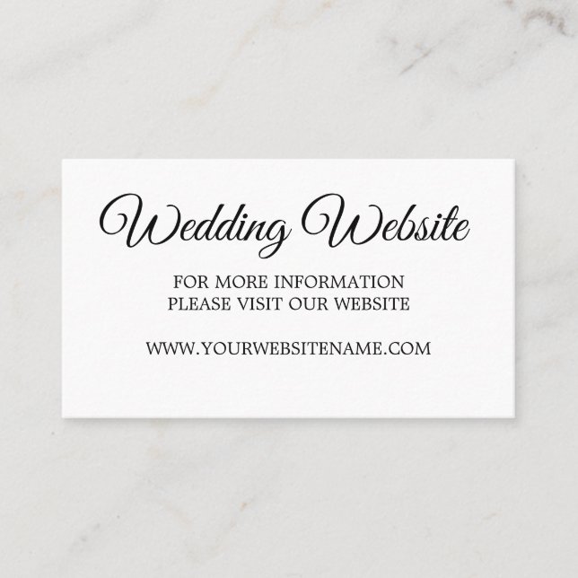 Carte De Visite Mariage Photo Overlay Site moderne (Devant)