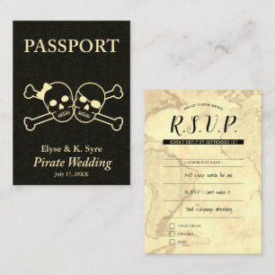 Carte De Visite mariage pirate inserts rsvp